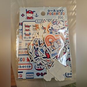 Sanrio Vintage Pochacco Sticker Sheet - Blue, White